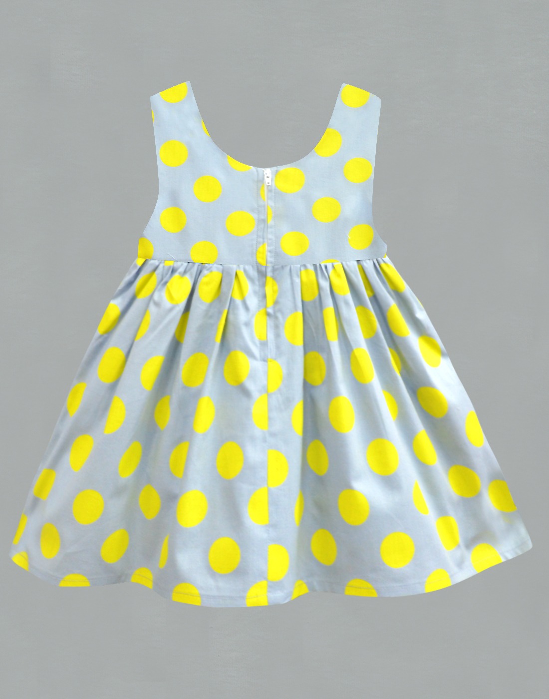 Yellow polka dot Dress- back Yellow polka dot Dress
