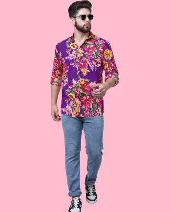 Amethyst Floral Shirt for Men