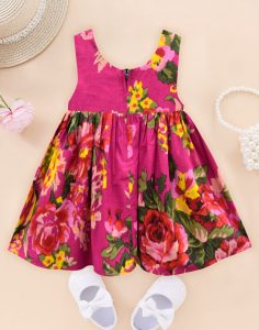 Magenta floral Ardour Pam Bow Dress by A.T.U.N.