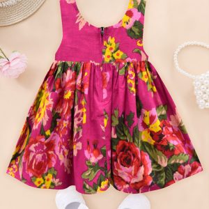 Magenta floral Ardour Pam Bow Dress by A.T.U.N.