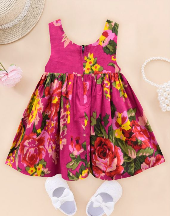 Magenta floral Ardour Pam Bow Dress by A.T.U.N.