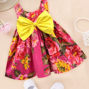 Magenta floral Ardour Pam Bow Dress