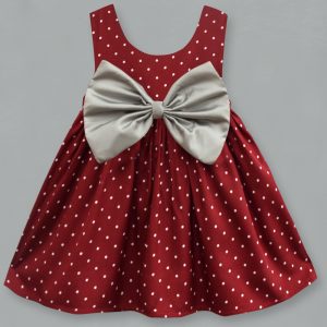 Maroon Polka Dot Dress by A.T.U.N.