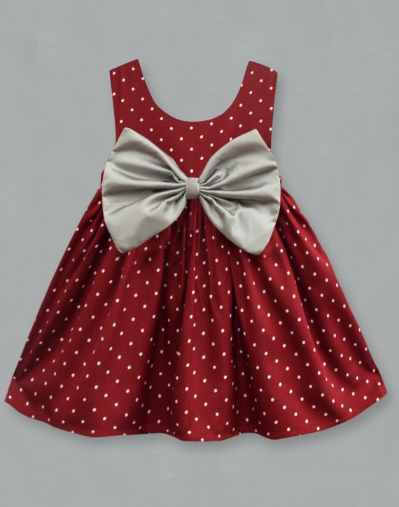 Maroon Polka Dot Dress by A.T.U.N.