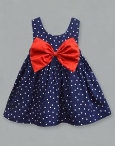 Navy Polka Dot Pam Bow Dress