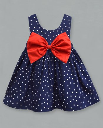 Navy Polka Dot Pam Bow Dress