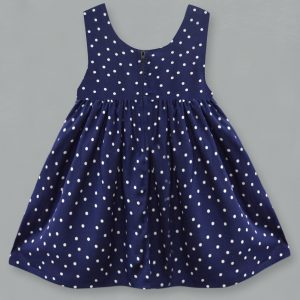 A.T.U.N.'S Navy Polka Dot Pam Bow Dress