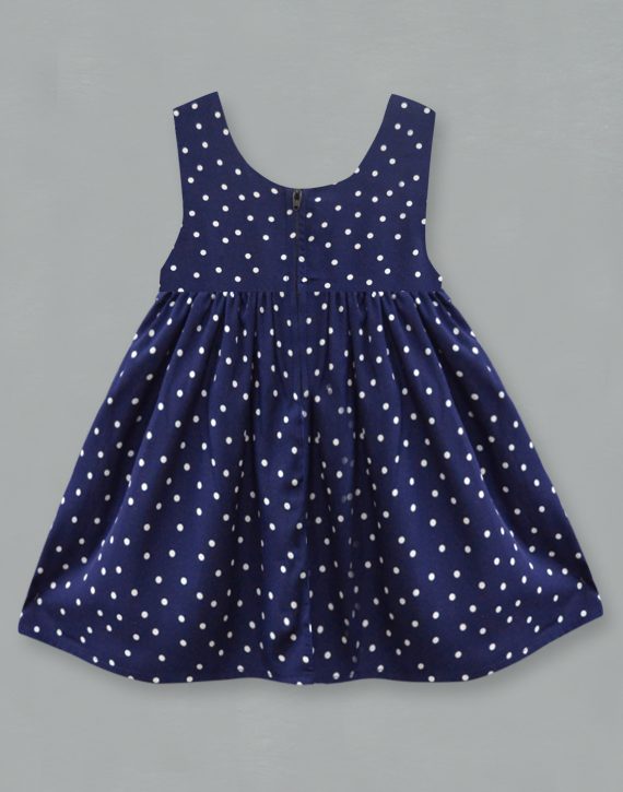 A.T.U.N.'S Navy Polka Dot Pam Bow Dress