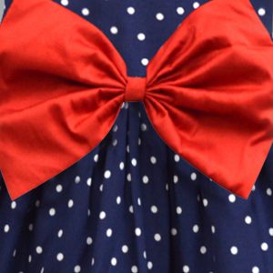 Navy Polka Dot Pam Bow Dress