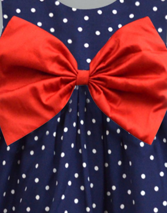 Navy Polka Dot Pam Bow Dress