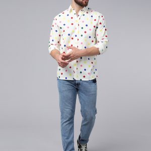 Candy Cream Polka Dot Mens Shirt