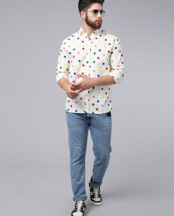 Candy Cream Polka Dot Mens Shirt