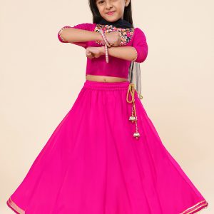 Hot Pink Rashida Embroidered Lehenga