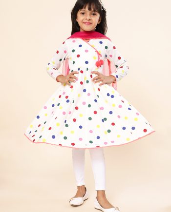 Polka Dot Angrakha Kurta