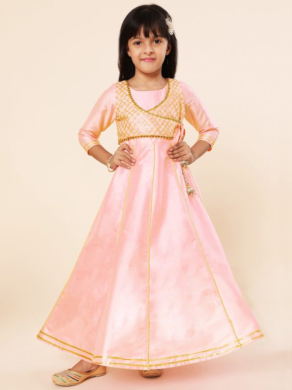 Buy Label Shaurya Sanadhya Peach Heavy Thread Work Anarkali And Pant With  Net Dupatta (Set Of 3) online