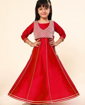 Green Purple Kids Wear Party Gown - Buy Green Purple Kids Wear Party Gown  online in India