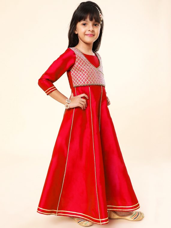 Cardinal Red Designer Embroidered Wedding Anarkali Suit | Saira's Boutique