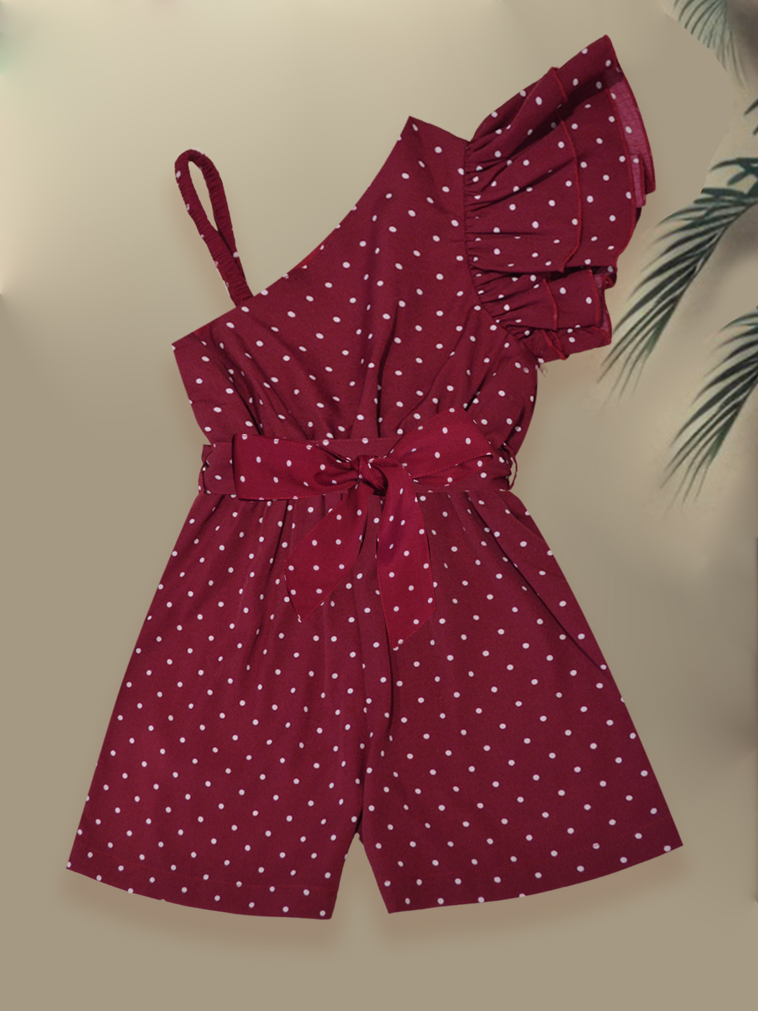 maroon polka romper-2