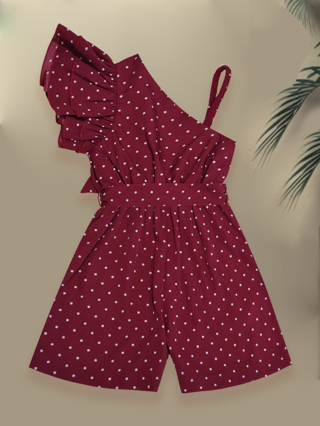 maroon polka romper-3