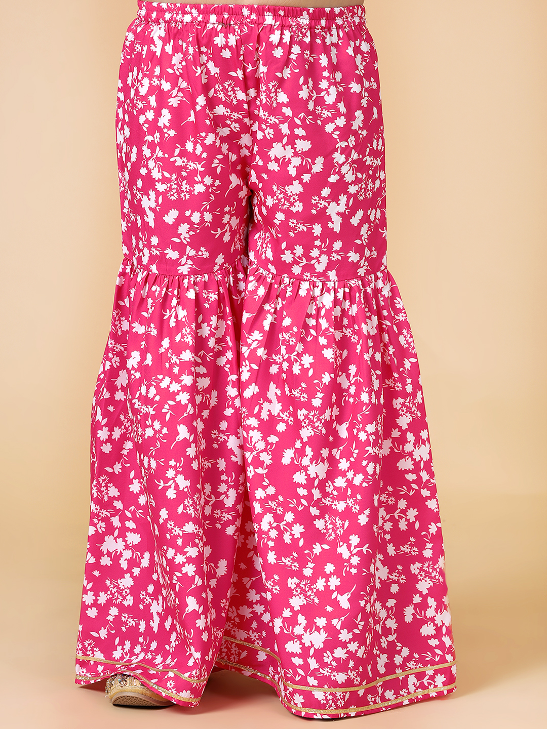 fuchsia white printed alia cut sharara set-6