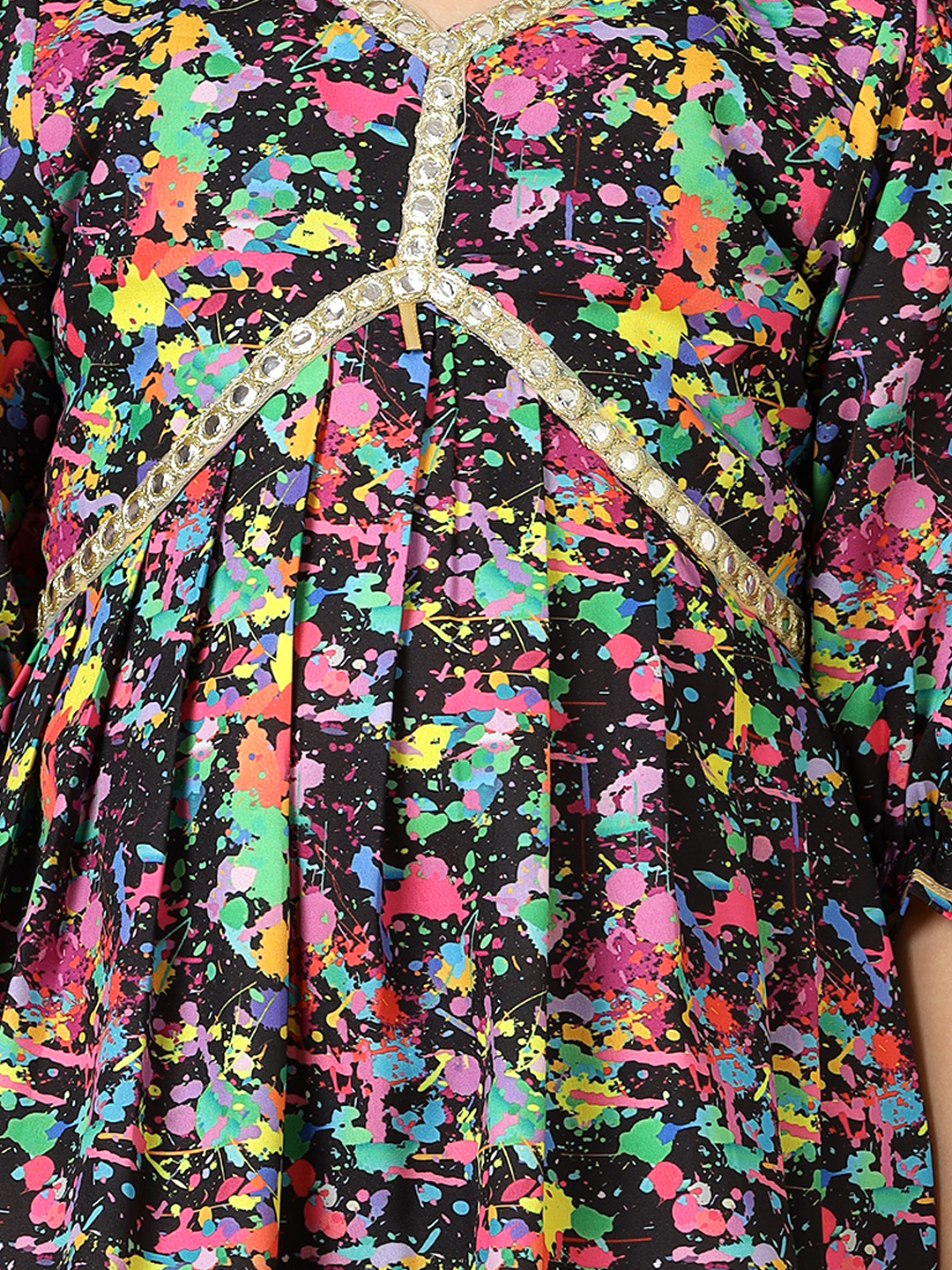 multicolor black splash printed alia cut sharara set-6