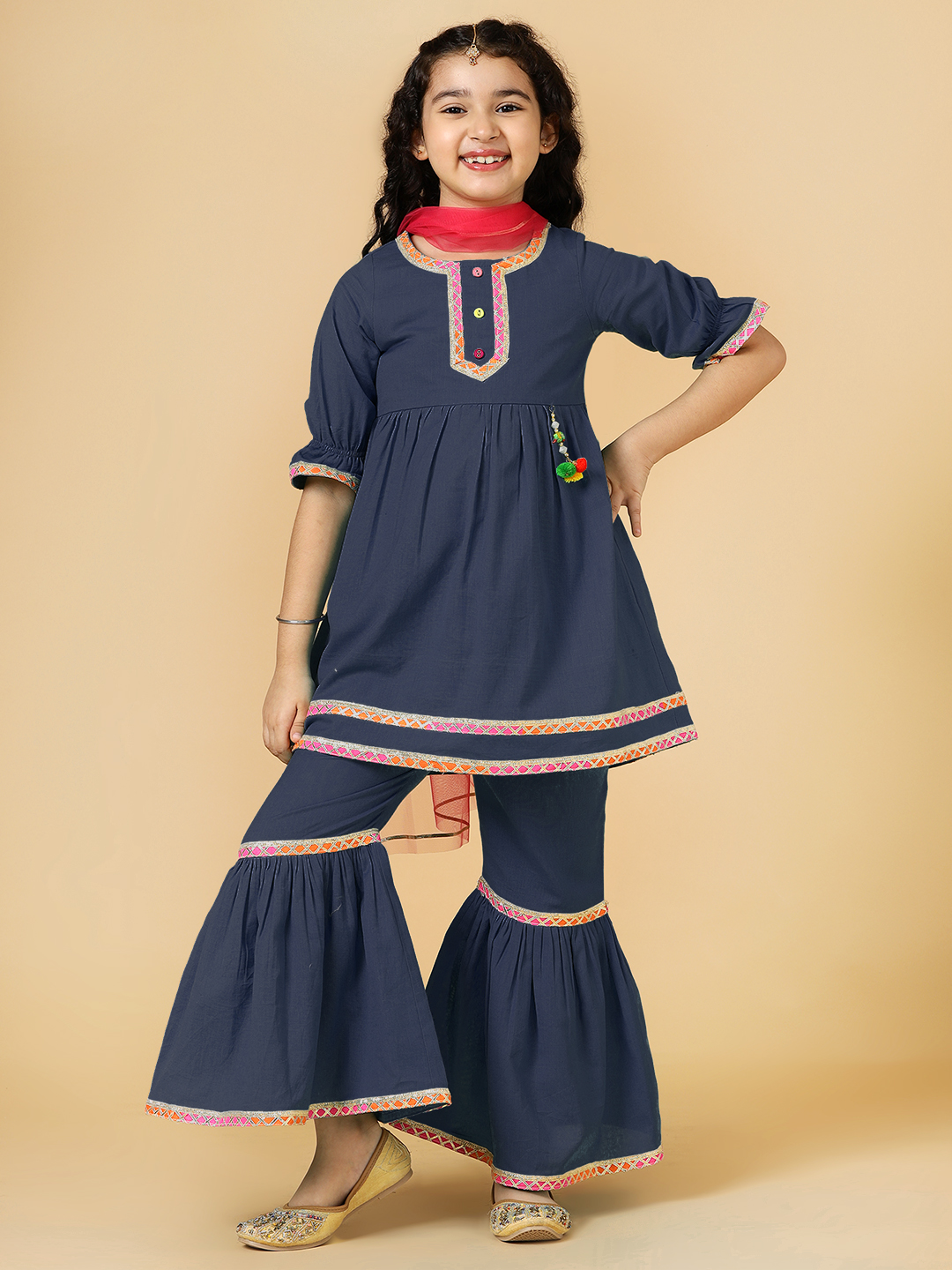 navy linen sharara se-1