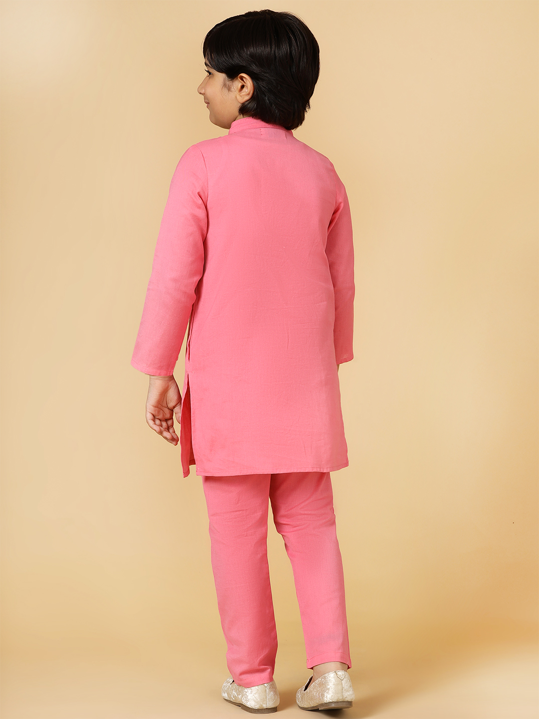 pink linen kurta set-4