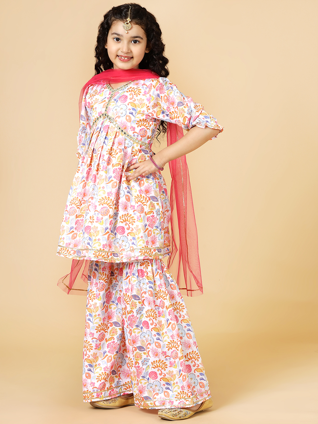 rouge floral printed alia cut sharara set-3