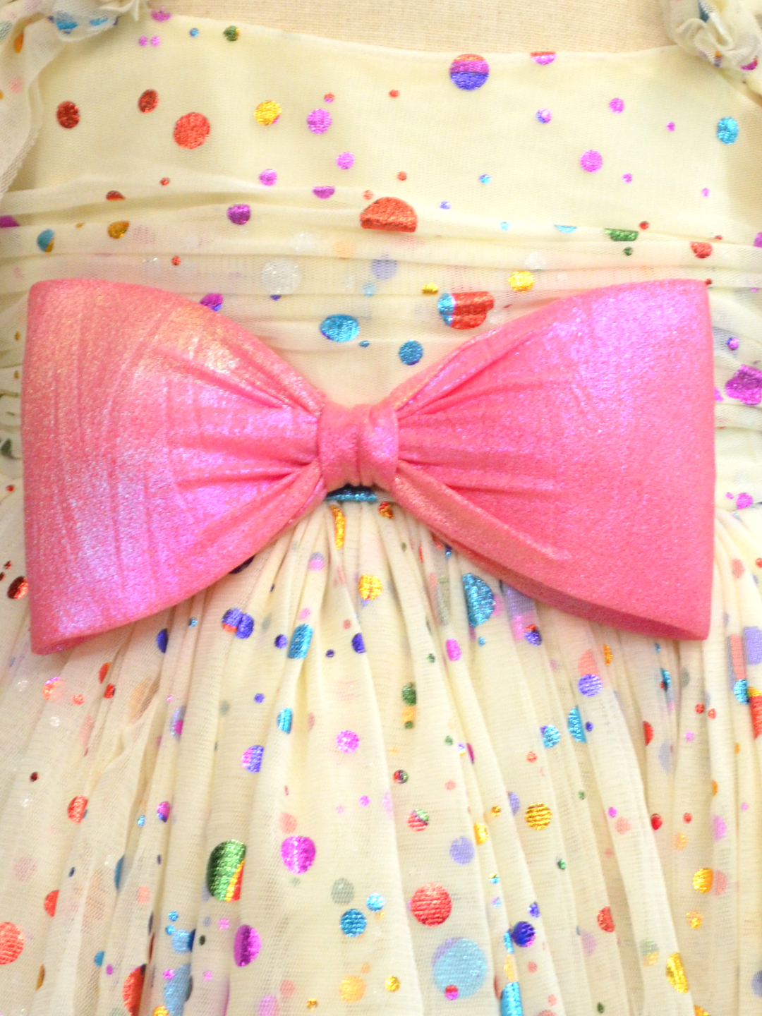 polka dot foil print dress-4